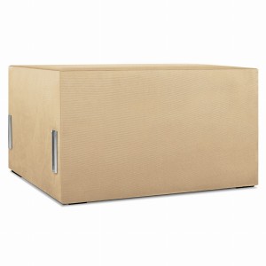 Moduł: tapicerowane siedzisko 80 LEON w kolorze beżowym z metalowymi łącznikami – segment do zestawu mebli modułowych