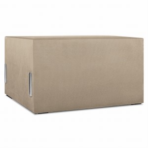 Moduł: tapicerowane siedzisko 80 LEON w kolorze beżowym z metalowymi łącznikami – segment do zestawu mebli modułowych 