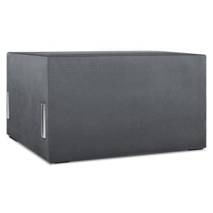 Moduł: tapicerowane siedzisko 80 LEON w kolorze szarym z metalowymi łącznikami – segment do zestawu mebli modułowych 