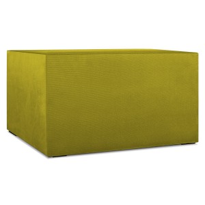 Moduł: tapicerowana otomana LEON w kolorze oliwkowym z metalowymi łącznikami – segment do zestawu mebli modułowych 