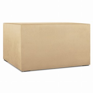 Moduł: tapicerowana otomana LEON w kolorze beżowym z łącznikami – segment do zestawu mebli modułowych