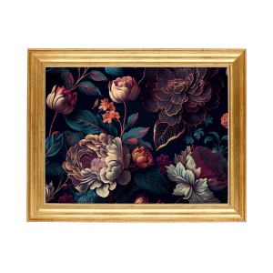 Nowoczesny obraz w złotej ramie w rozmiarze 40x50 cm - Flowers 3