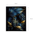 5. OBRAZ F5611 Dark blue and gold leaves 1 40 cm x 50 cm wymiary wąska rama.jpg