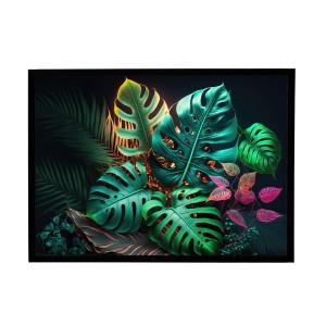 Obraz w czarnej ramie  w rozmiarze 50x70 cm - Tropical leaves 2