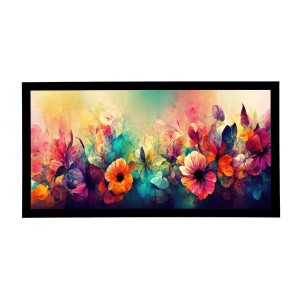 Nowoczesny obraz w czarnej ramie o wymiarach 50x100 cm - Flowers 4 