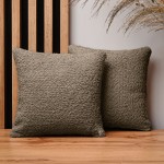 Dekoracyjna poszewka na poduszkę 30x30 cm w kolorze brązowym z tkaniny szenilowej z teksturą