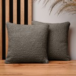 Dekoracyjna poszewka na poduszkę 30x30 cm w kolorze ciemnobrązowym z tkaniny szenilowej z teksturą 