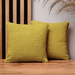 Dekoracyjna poszewka na poduszkę 30x30 cm w kolorze żółtym z tkaniny szenilowej z teksturą