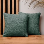 Dekoracyjna poszewka na poduszkę 30x30 cm w kolorze szałwiowym z tkaniny szenilowej z teksturą 