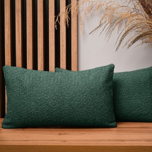 Dekoracyjna poszewka na poduszkę 30x50 cm w kolorze zielonym z tkaniny szenilowej z teksturą