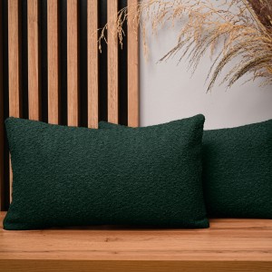 Dekoracyjna poszewka na poduszkę 30x50 cm w kolorze butelkowej zieleni z tkaniny szenilowej z teksturą 
