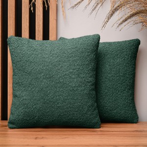 Dekoracyjna poszewka na poduszkę 35x35 cm w kolorze zielonym tkaniny szenilowej z teksturą