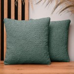 Dekoracyjna poszewka na poduszkę 35x35 cm w kolorze szałwiowym tkaniny szenilowej z teksturą