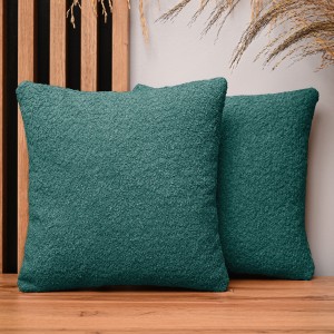 Dekoracyjna poszewka na poduszkę 35x35 cm w kolorze malachitowym tkaniny szenilowej z teksturą