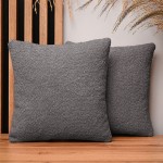 Dekoracyjna poszewka na poduszkę 35x35 cm w kolorze grafitowym z tkaniny szenilowej z teksturą 