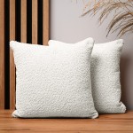 Dekoracyjna poszewka na poduszkę 40x40 cm w kolorze kremowym z tkaniny szenilowej z teksturą