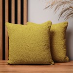Dekoracyjna poszewka na poduszkę 40x40 cm w kolorze żółtym z tkaniny szenilowej z teksturą 