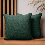 Dekoracyjna poszewka na poduszkę 40x40 cm w kolorze zielonym z tkaniny szenilowej z teksturą 