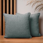 Dekoracyjna poszewka na poduszkę 40x40 cm w kolorze miętowym zieleni z tkaniny szenilowej z teksturą 