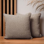 Dekoracyjna poszewka na poduszkę 40x40 cm w kolorze cappucino z tkaniny szenilowej z teksturą