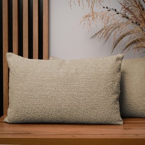 Dekoracyjna poszewka na poduszkę 40x60 cm w kolorze jasnobrązowym z tkaniny szenilowej z teksturą