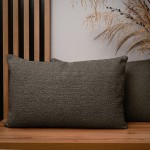 Dekoracyjna poszewka na poduszkę 40x60 cm w kolorze ciemnobrązowym z tkaniny szenilowej z teksturą