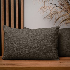 Dekoracyjna poszewka na poduszkę 40x60 cm w kolorze ciemnobrązowym z tkaniny szenilowej z teksturą