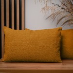 Dekoracyjna poszewka na poduszkę 40x60 cm w kolorze pomarańczowym z tkaniny szenilowej z teksturą