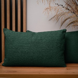 Dekoracyjna poszewka na poduszkę 40x60 cm w kolorze zielonym z tkaniny szenilowej z teksturą 
