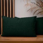 Dekoracyjna poszewka na poduszkę 40x60 cm w kolorze butelkowej zieleni z tkaniny szenilowej z teksturą