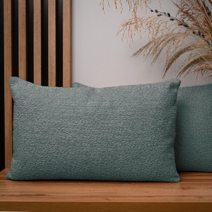 Dekoracyjna poszewka na poduszkę 40x60 cm w kolorze miętowym z tkaniny szenilowej z teksturą