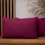 Dekoracyjna poszewka na poduszkę 40x60 cm w kolorze wiśniowym z tkaniny szenilowej z teksturą 