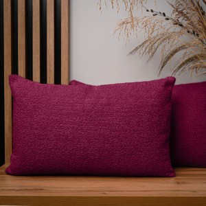 Dekoracyjna poszewka na poduszkę 40x60 cm w kolorze wiśniowym z tkaniny szenilowej z teksturą 