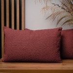 Dekoracyjna poszewka na poduszkę 40x60 cm w kolorze truskawkowym z tkaniny szenilowej z teksturą