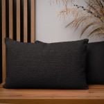 Dekoracyjna poszewka na poduszkę 40x60 cm w kolorze antracytowym z tkaniny szenilowej z teksturą 