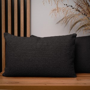Dekoracyjna poszewka na poduszkę 40x60 cm w kolorze antracytowym z tkaniny szenilowej z teksturą 