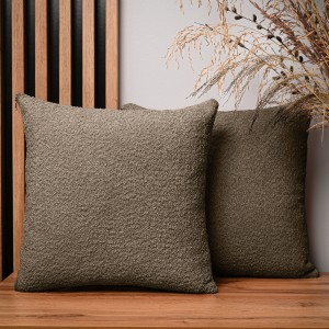 Dekoracyjna poszewka na poduszkę 45x45 cm w kolorze brązowym z tkaniny szenilowej z teksturą