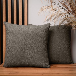 Dekoracyjna poszewka na poduszkę 45x45 cm w kolorze ciemnobrązowym z tkaniny szenilowej z teksturą 