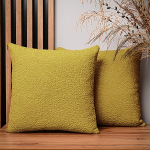 Dekoracyjna poszewka na poduszkę 45x45 cm w kolorze żółtym z tkaniny szenilowej z teksturą