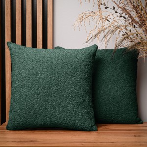 Dekoracyjna poszewka na poduszkę 45x45 cm w kolorze zielonym z tkaniny szenilowej z teksturą