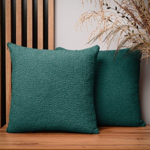 Dekoracyjna poszewka na poduszkę 45x45 cm w kolorze malachitowym z tkaniny szenilowej z teksturą