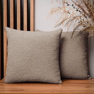 Dekoracyjna poszewka na poduszkę 45x45 cm w kolorze cappucino z tkaniny szenilowej z teksturą