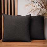 Dekoracyjna poszewka na poduszkę 45x45 cm w kolorze antracytowym z tkaniny szenilowej z teksturą 