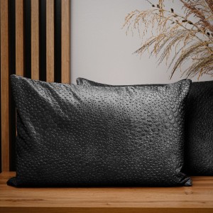 Dekoracyjna poszewka na poduszkę 40x60 cm w kolorze siwym z tkaniny welurowej z teksturą “kropelki” 