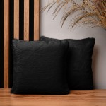 Dekoracyjna poszewka na poduszkę 30x30 cm w kolorze czarnym z imitacji futra