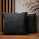 Dekoracyjna poszewka na poduszkę 40x40 cm w kolorze grafitowym z imitacji futra 