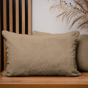 Dekoracyjna poszewka na poduszkę 40x60 cm w kolorze jasnobrązowym z imitacji futra