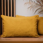 Dekoracyjna poszewka na poduszkę 40x60 cm w kolorze żółym z imitacji futra