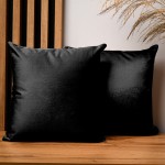 Dekoracyjna poszewka na poduszkę 40x40 cm w kolorze czarnym z tkaniny welurowej 