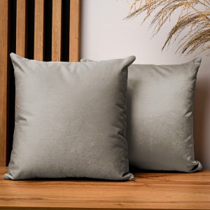 Dekoracyjna poszewka na poduszkę 40x40 cm w kolorze szaro-brązowym z tkaniny welurowej 